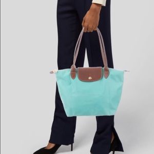 Turquoise medium Longchamp Le Pilage Bag